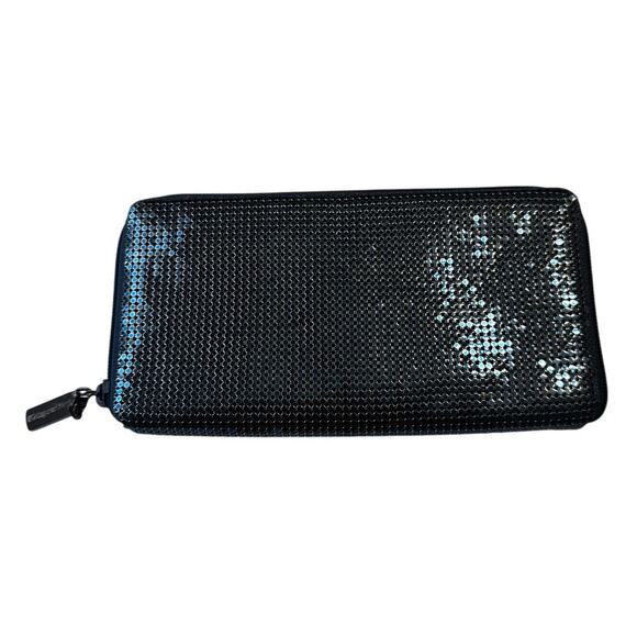 Whiting & Davis Handbags - Vintage Whiting & Davis Sparkle Chain Mesh Zip-Around Wallet Midnight Blue